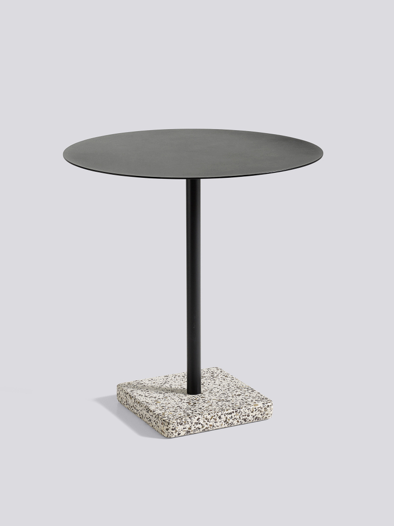Terrazzo Round Table - Grey Terrazzo - Anthracite powder coated