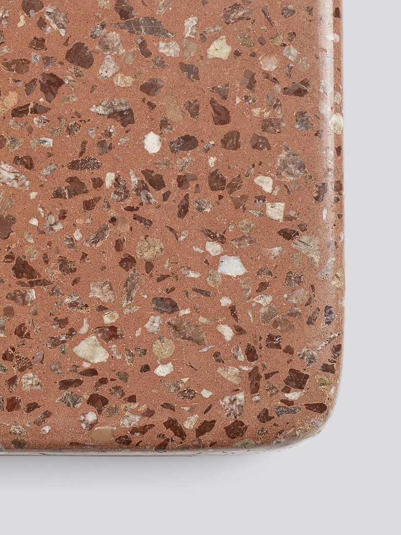 Terrazzo Square Table - Red Terrazzo - Sky grey powder coated steel