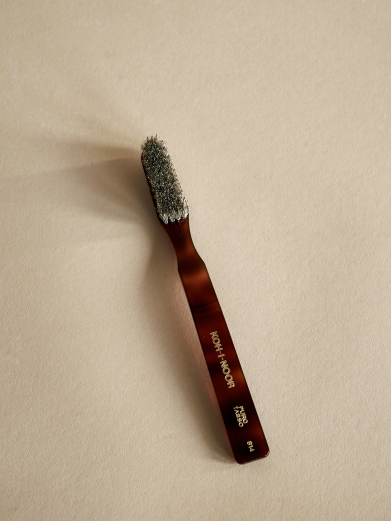 Toothbrush with Natural Bristles – Dark Grey