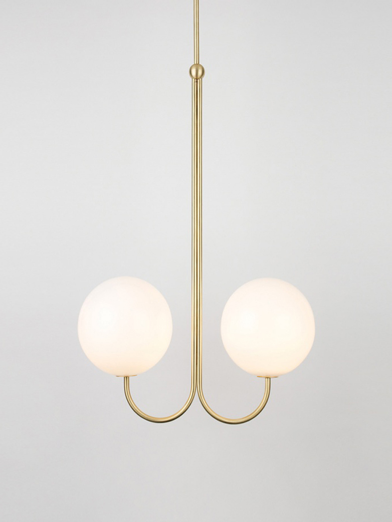 Double Angle Ceiling Mounted - Satin Brass