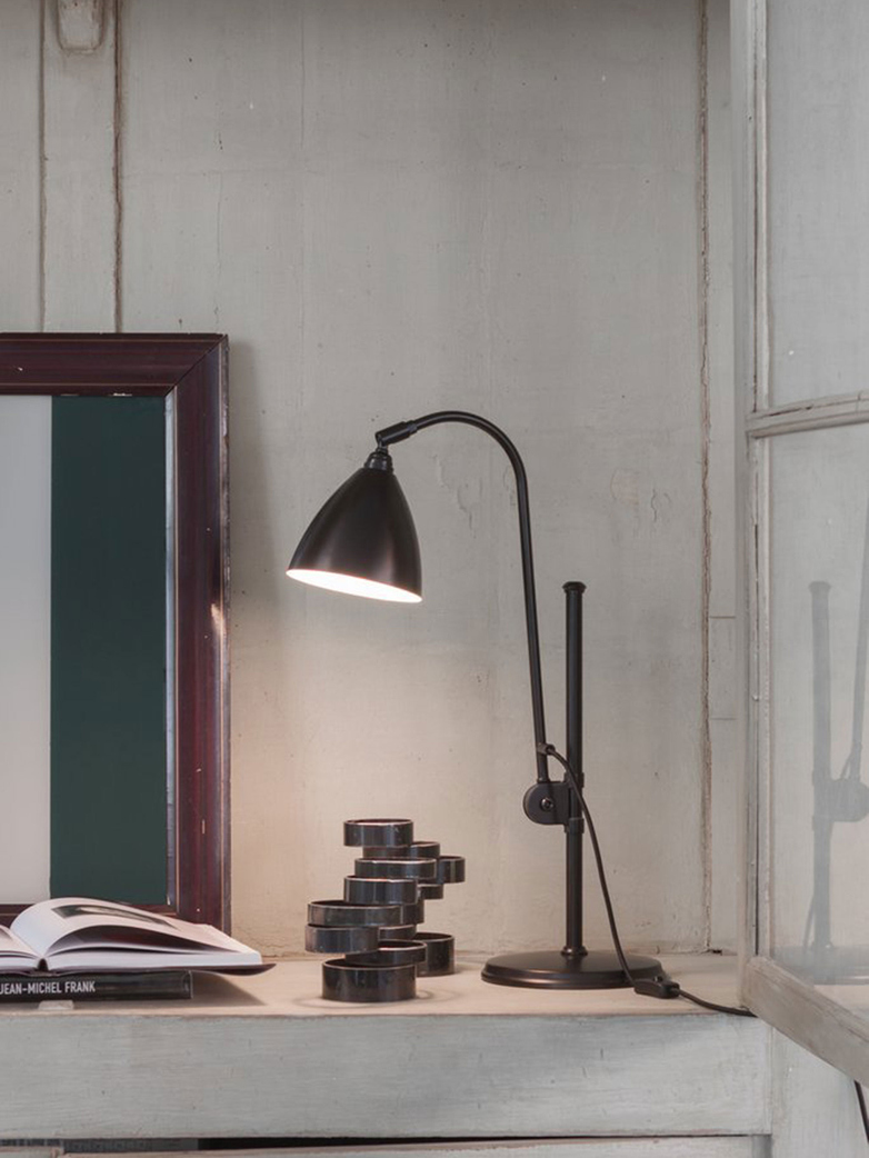 Bestlite – BL1 Table Lamp – Black Brass Base – Bone China White