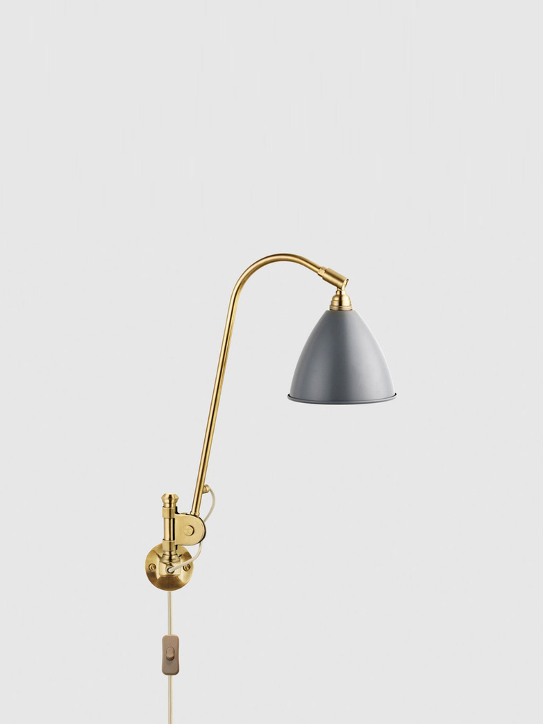 BL6 Wall Lamp - Ø16 - Brass Base - Grey Semi Matt