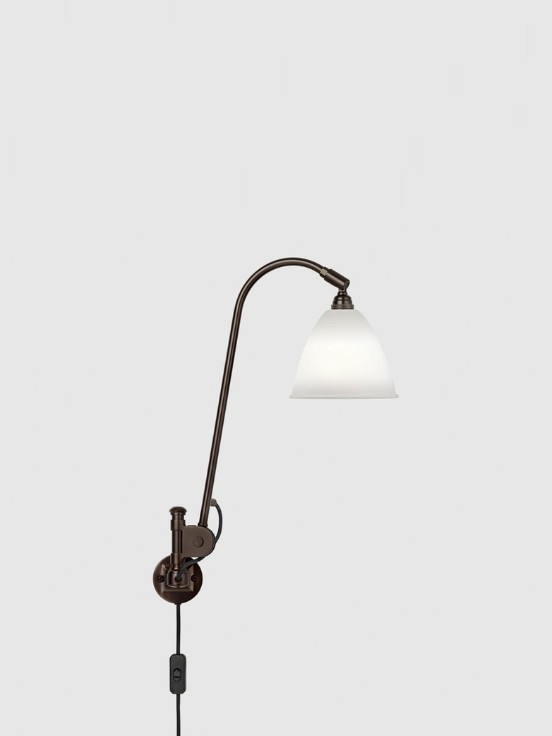 Bestlite BL6 Wall Lamp – Black Brass Base – Bone White China