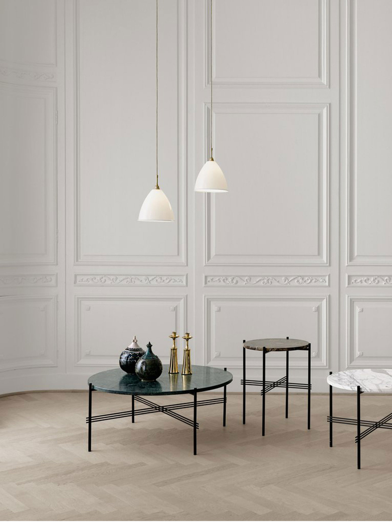 Bestlite BL9 Pendant – Brass Base - Bone China White – Medium