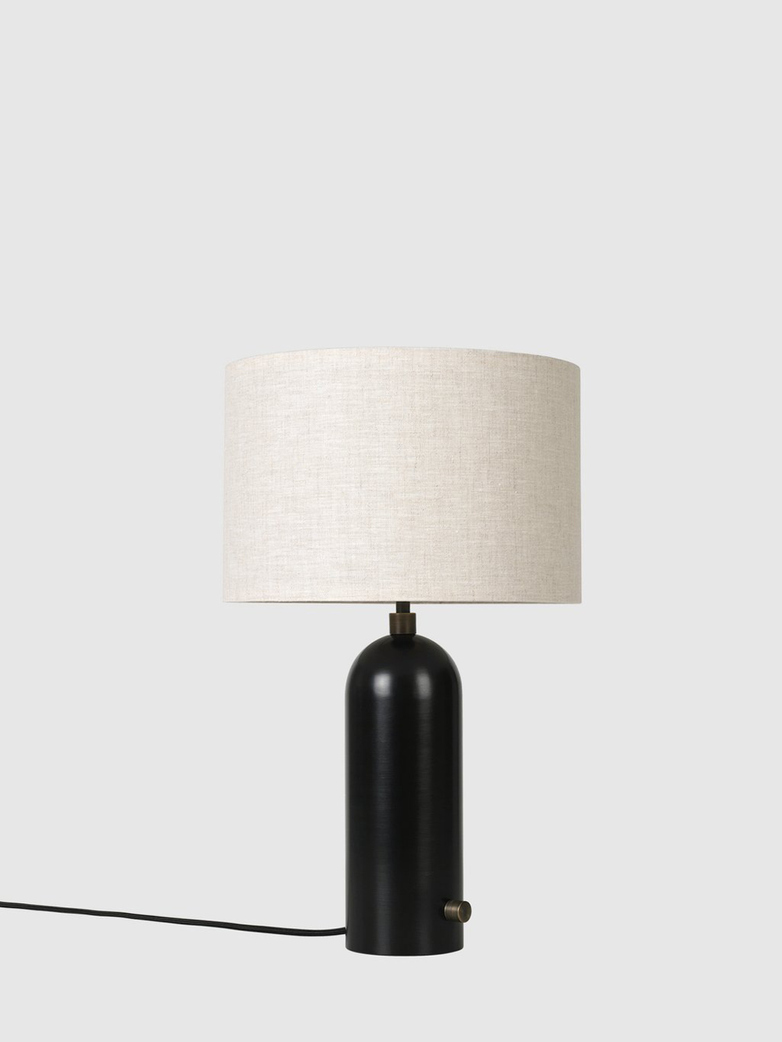 Gravity Table Lamp - Small - Blackened Steel Base - Canvas