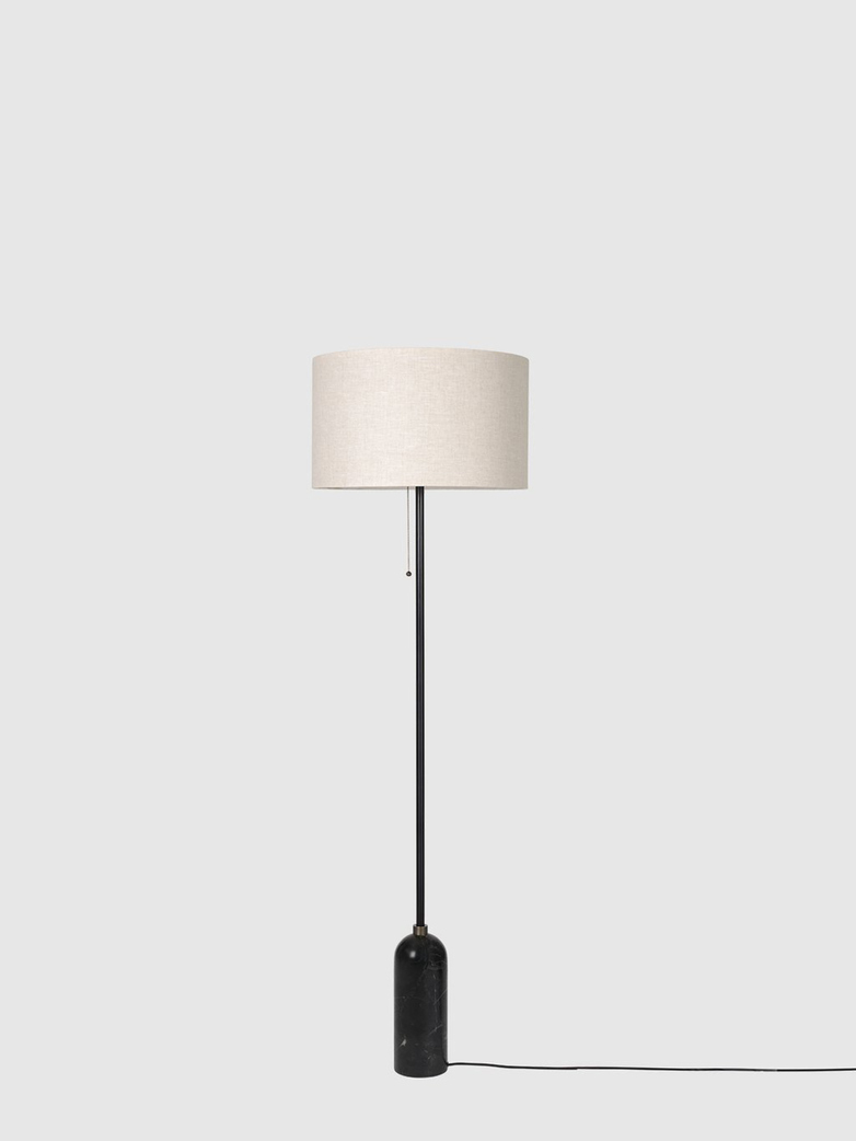 Gravity Floor Lamp – Black Marble Base – Canvas