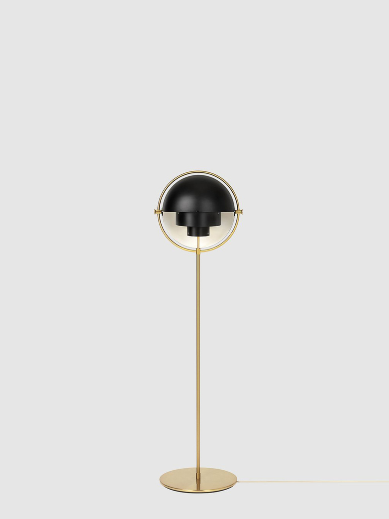 Multi-Lite Floor Lamp – Brass Base – Black