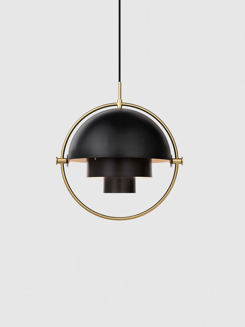 Multi-Lite – Pendant – Brass Base – Soft Black Semi Matt