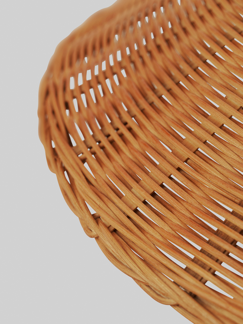 9602 Floor Lamp - Brass Base - Wicker Willow