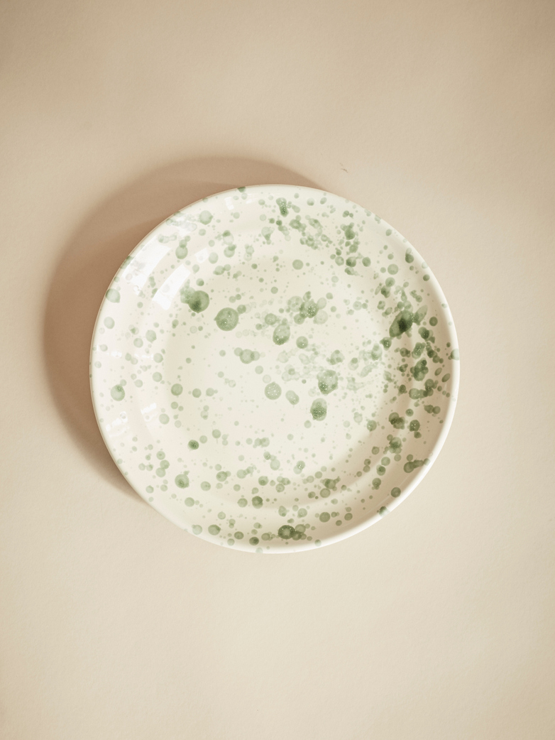 Spruzzi Vivente – Dinner Plate – Creme/Green – Large