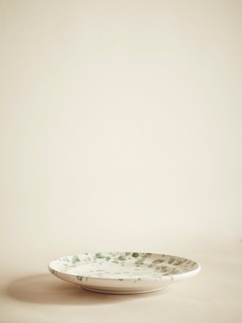 Spruzzi Vivente - Dinner Plate - Creme/Green – Medium