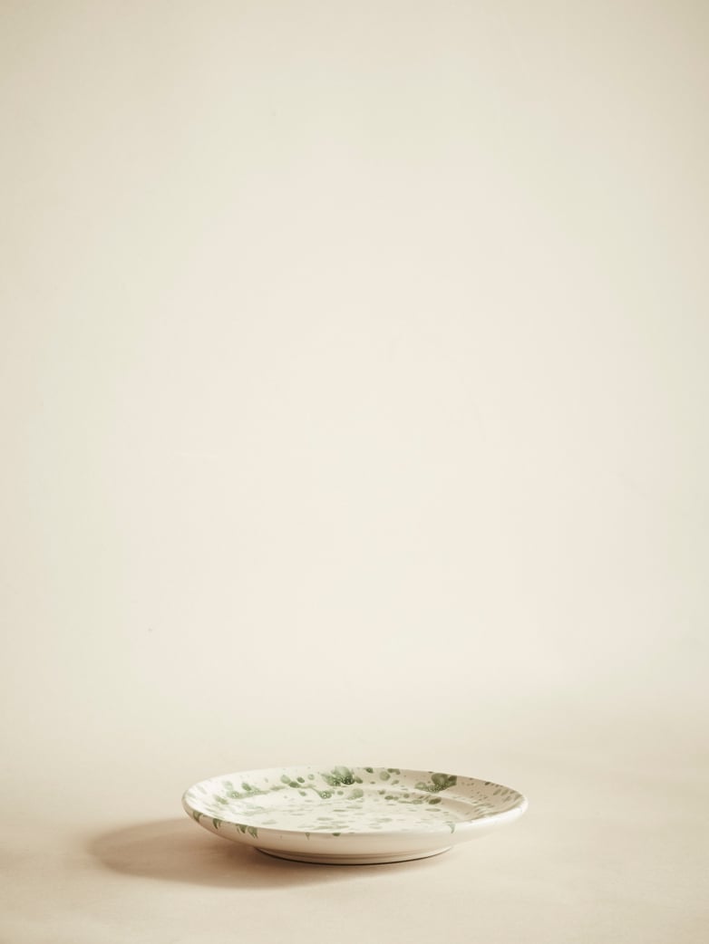 Spruzzi Vivente – Plate – Green on Creme