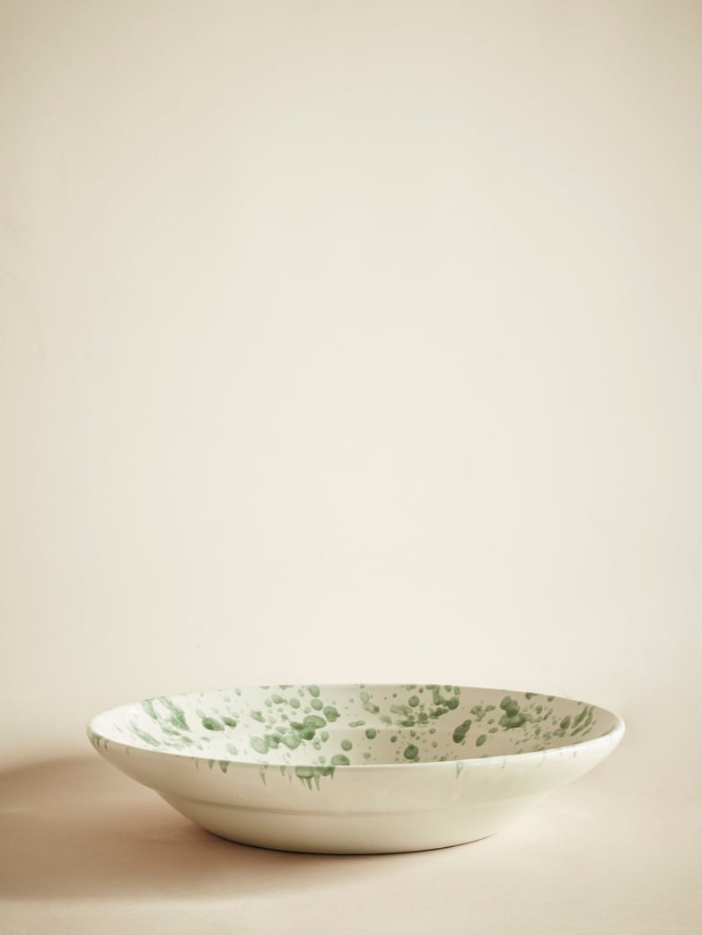 Spruzzi Vivente – Serving Bowl – Creme/Green – Medium