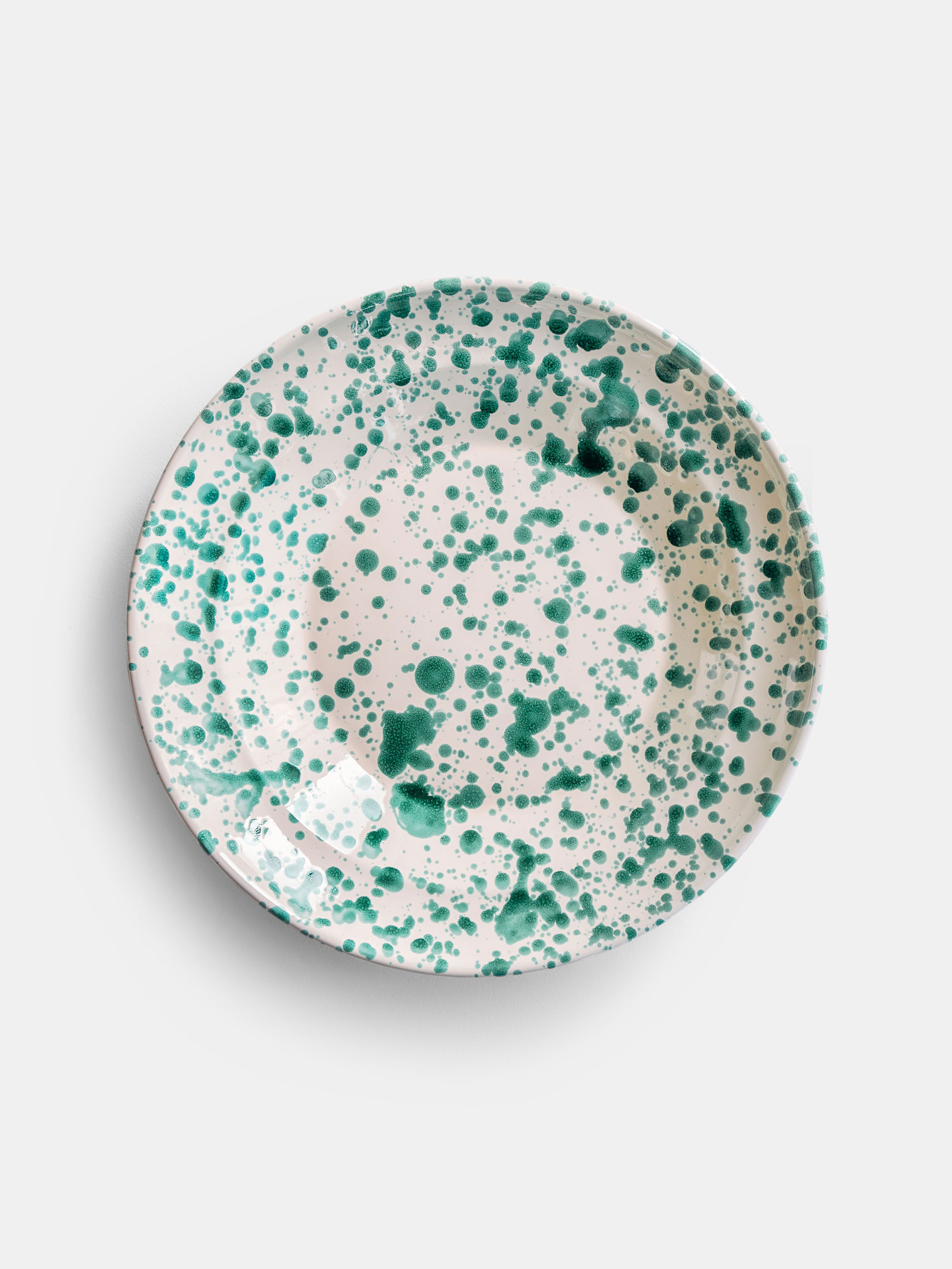 23533 A00d68f57b Spruzzi Vivente Medium Serving Bowl Green On Creme Portrait