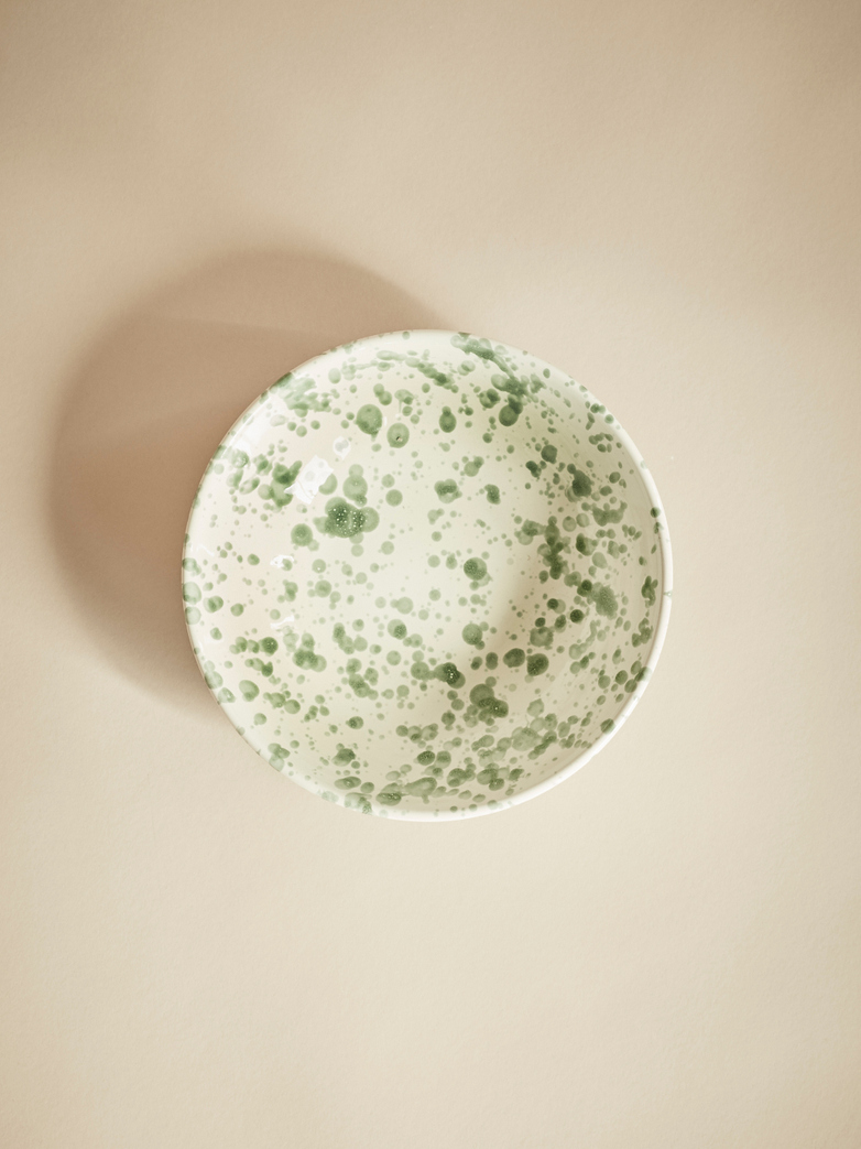 Spruzzi Vivente – Small Sallad Bowl – Creme/Green