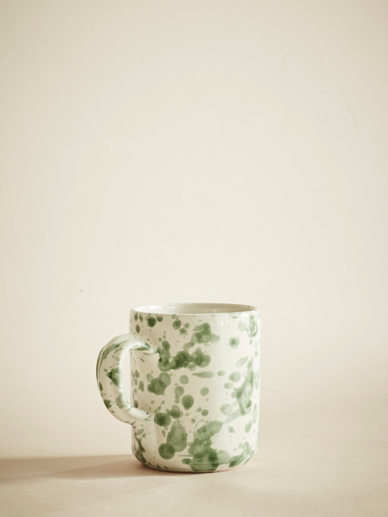 Spruzzi Vivente – Mug with Handle – Creme/Green