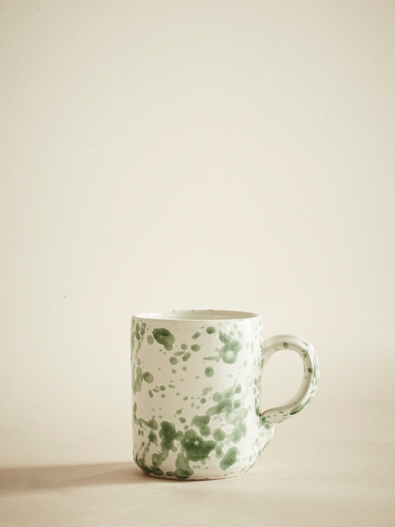 Spruzzi Vivente – Mug with Handle – Creme/Green