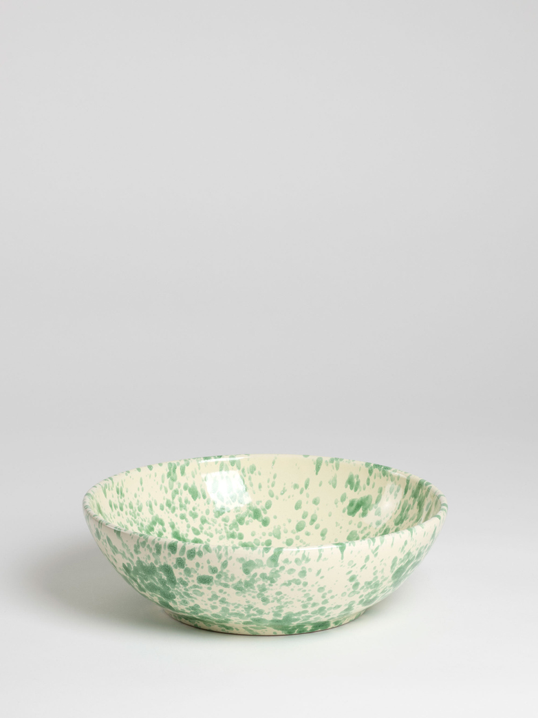 Spruzzi Vivente - Splatter Bowl – Green on Creme