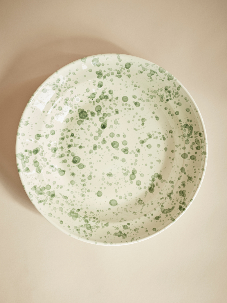 Spruzzi Vivente – Big Serving Bowl – Green on Creme