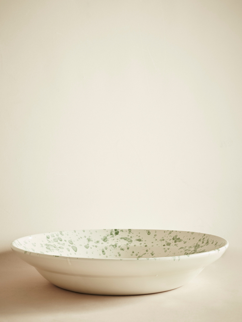 Spruzzi Vivente – Big Serving Bowl – Green on Creme