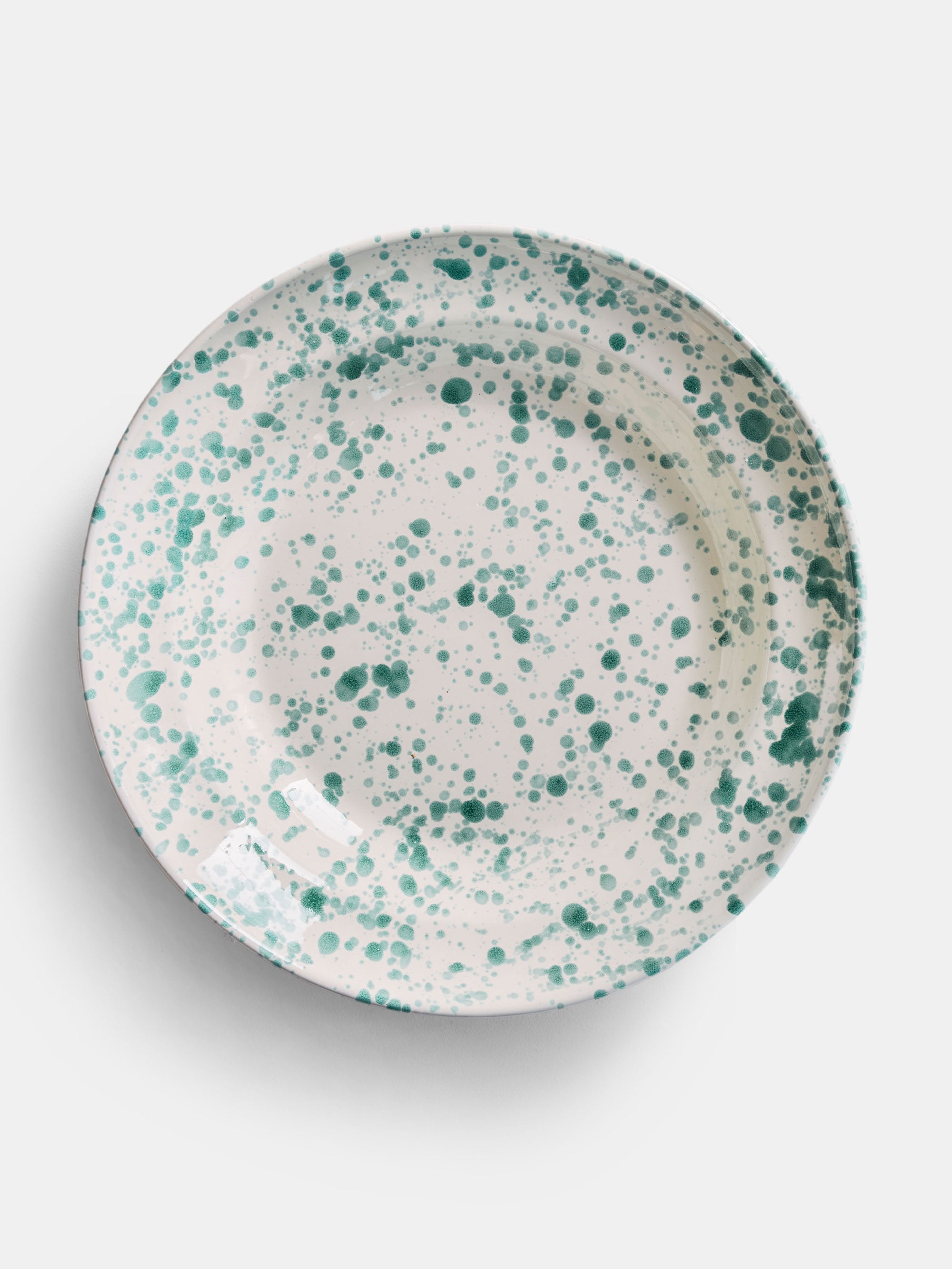 23538 Cc992aee0b Spruzzi Vivente Big Serving Bowl Green On Creme Portrait