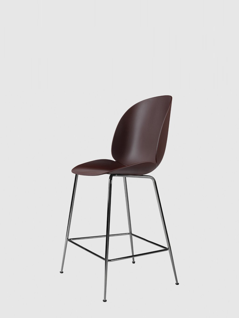 Beetle Bar Chair – Conic Black Chrome Base – Dark Pink – 63