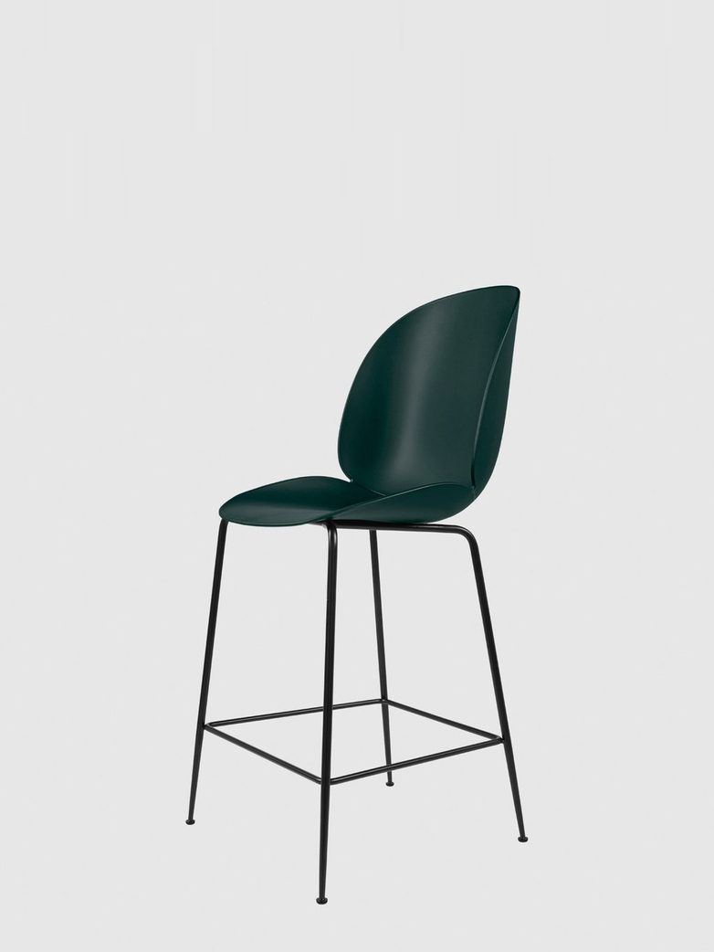 Beetle Bar Chair – Conic Black Base – Dark Green – 63