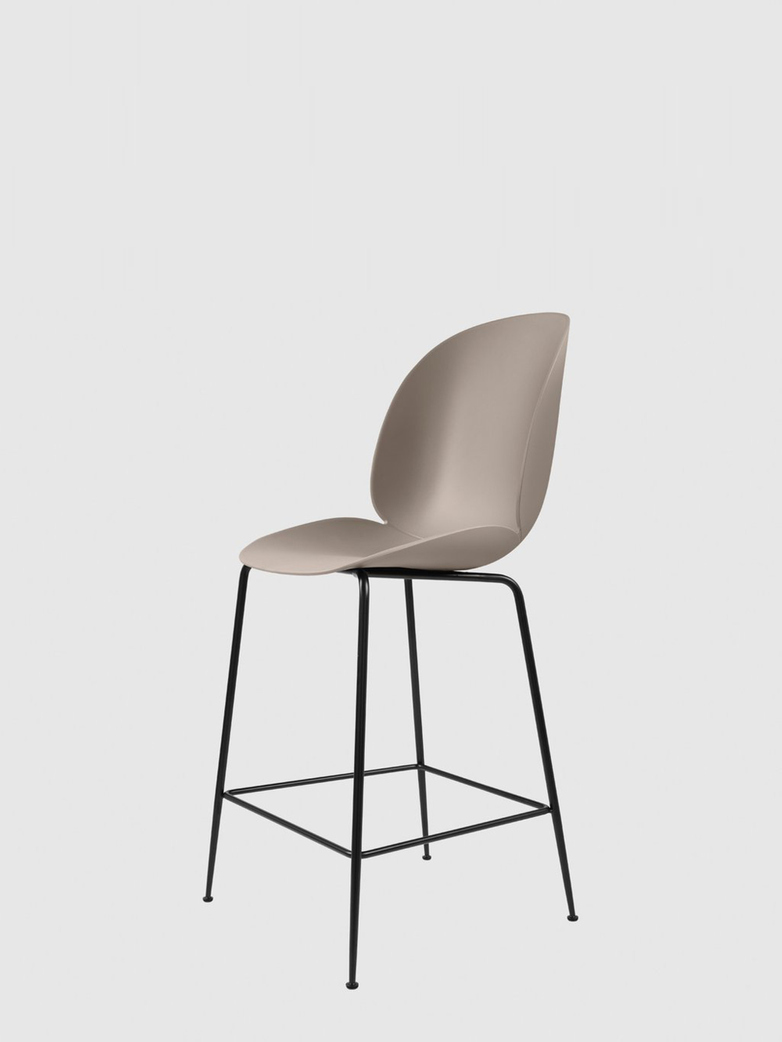 Beetle Bar Chair – Conic Black Base – New Beige – 63