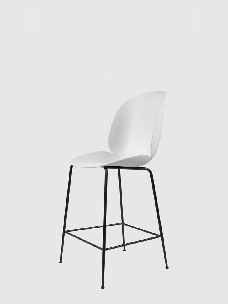 Beetle Bar Chair – Conic Black Base – White – 63