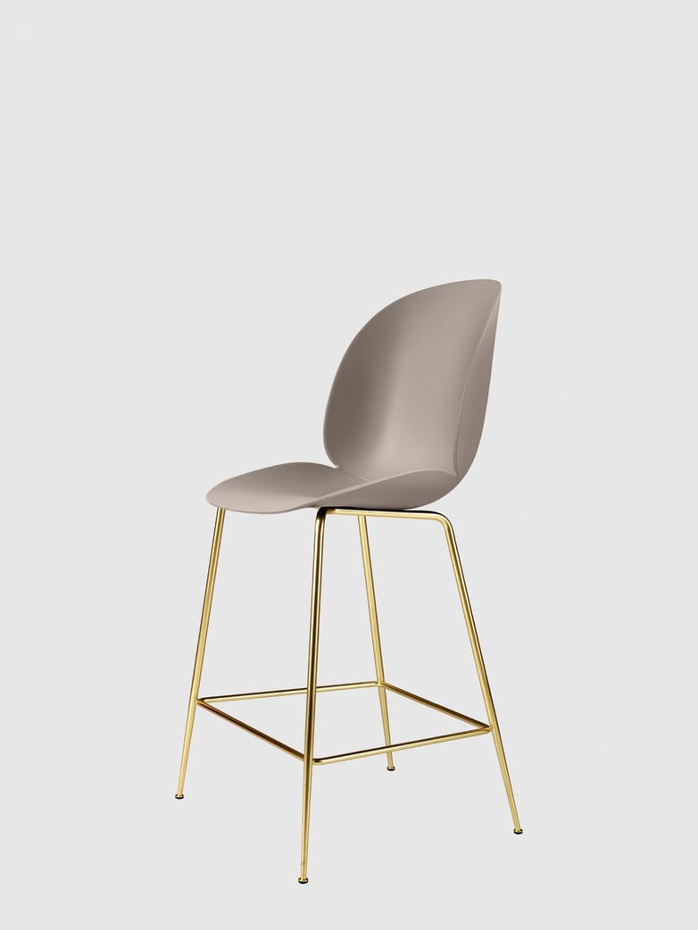 Beetle Bar Chair – Conic Brass Base – New Beige – 63