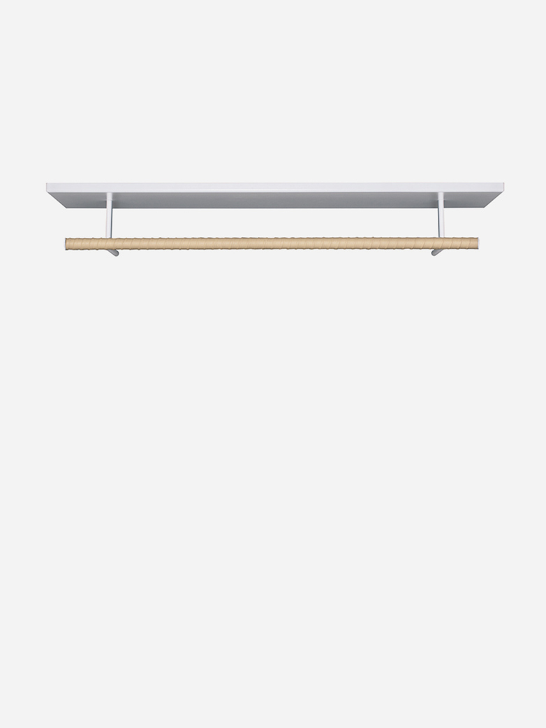 Belle Hat Rack – White – Nature Leather - 120 cm