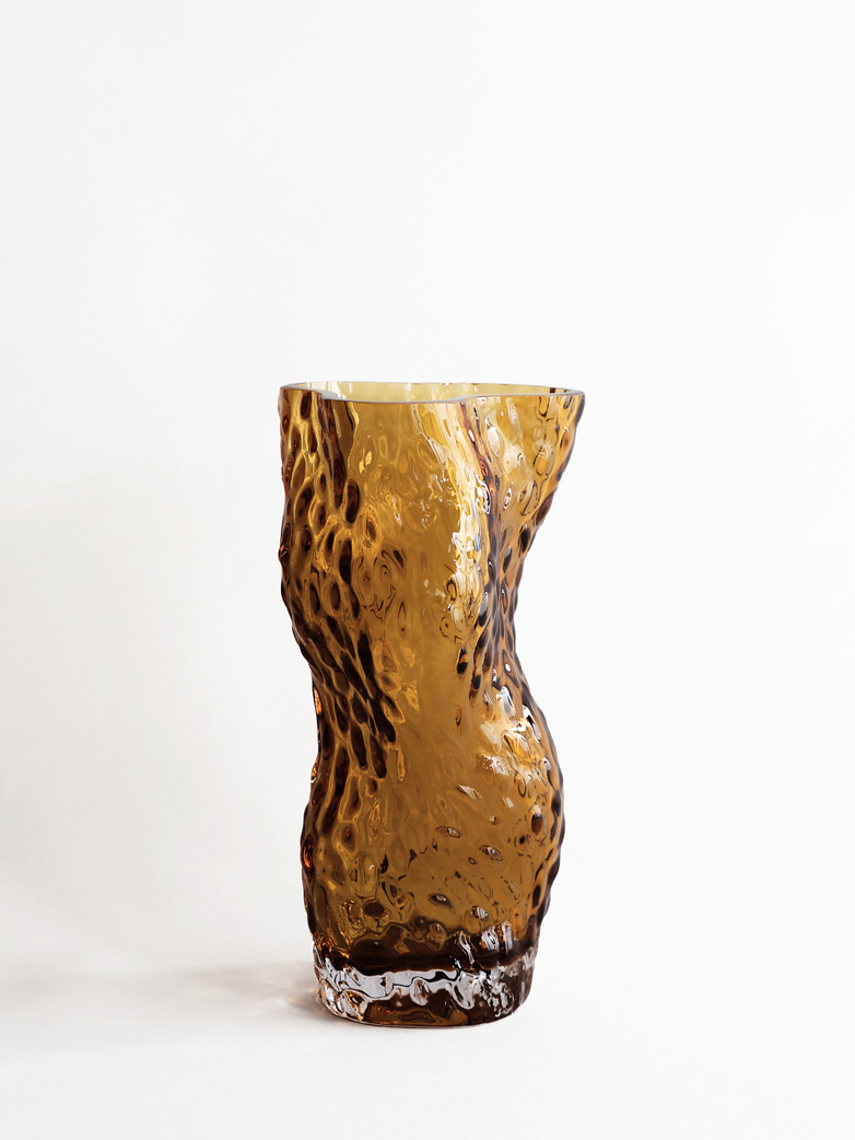 Ostrea Rock Glass Vase – Amber