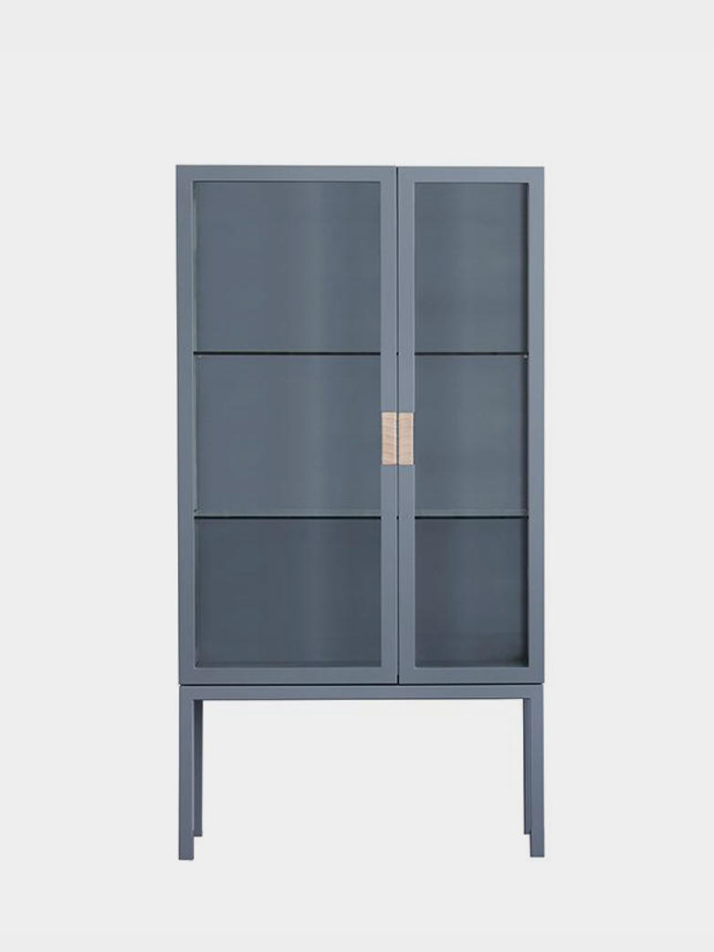 Frame Cabinet – Nordic Blue - Natural Leather