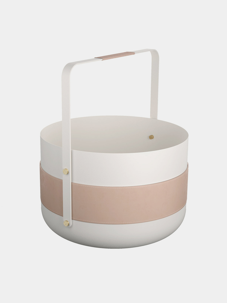 Wood Basket Emma White