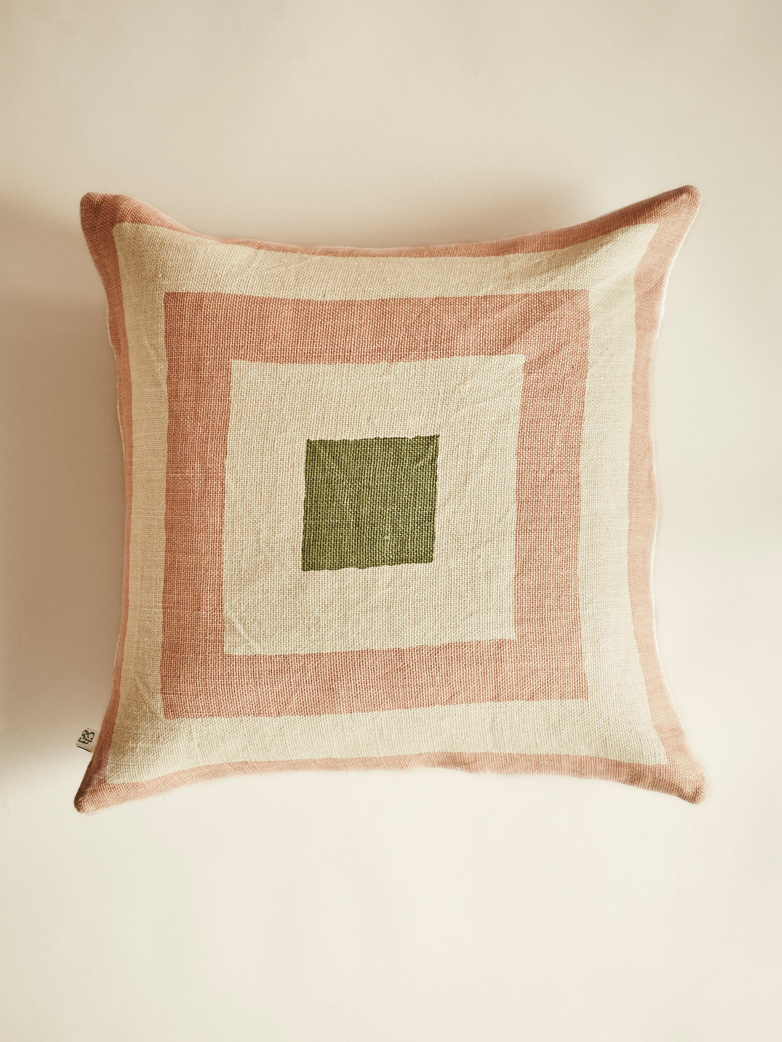 Shillong – Rose/Light Beige/Cactus Green – 50 x 50
