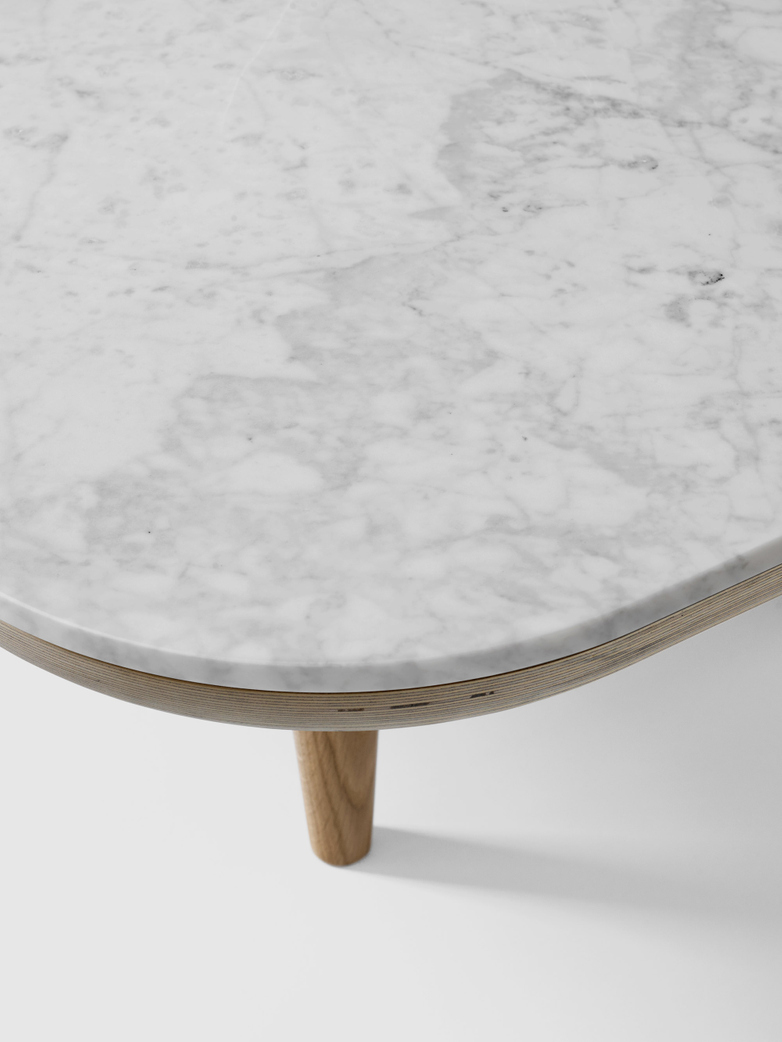 Fly SC5 Lounge Table - White Oiled Oak/Carrara Marble