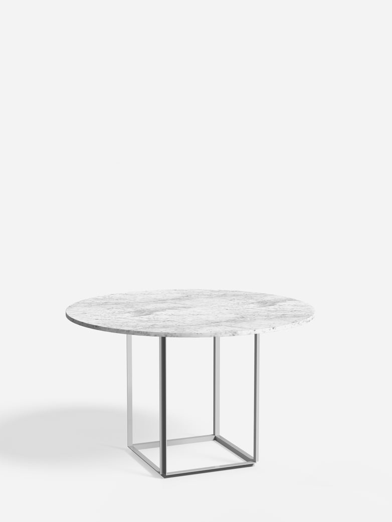 Florence Dining Table – White Metalic/White Marble – Ø120