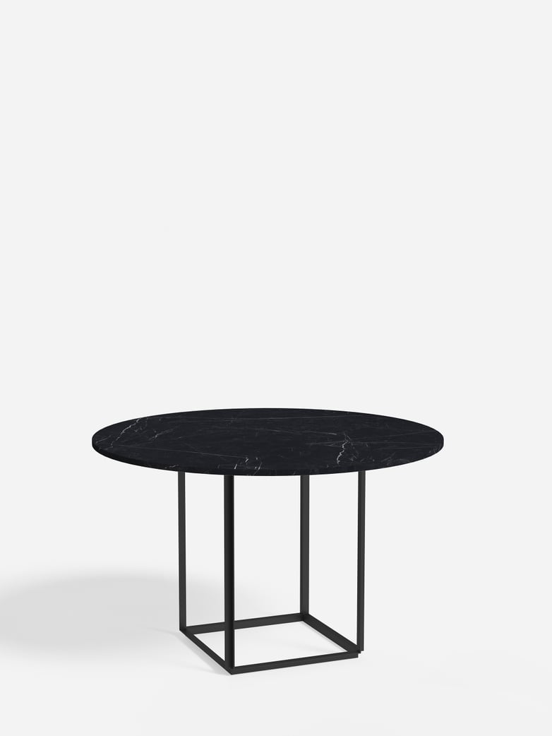 Florence Dining Table – Black Iron/Black Marble – Ø120