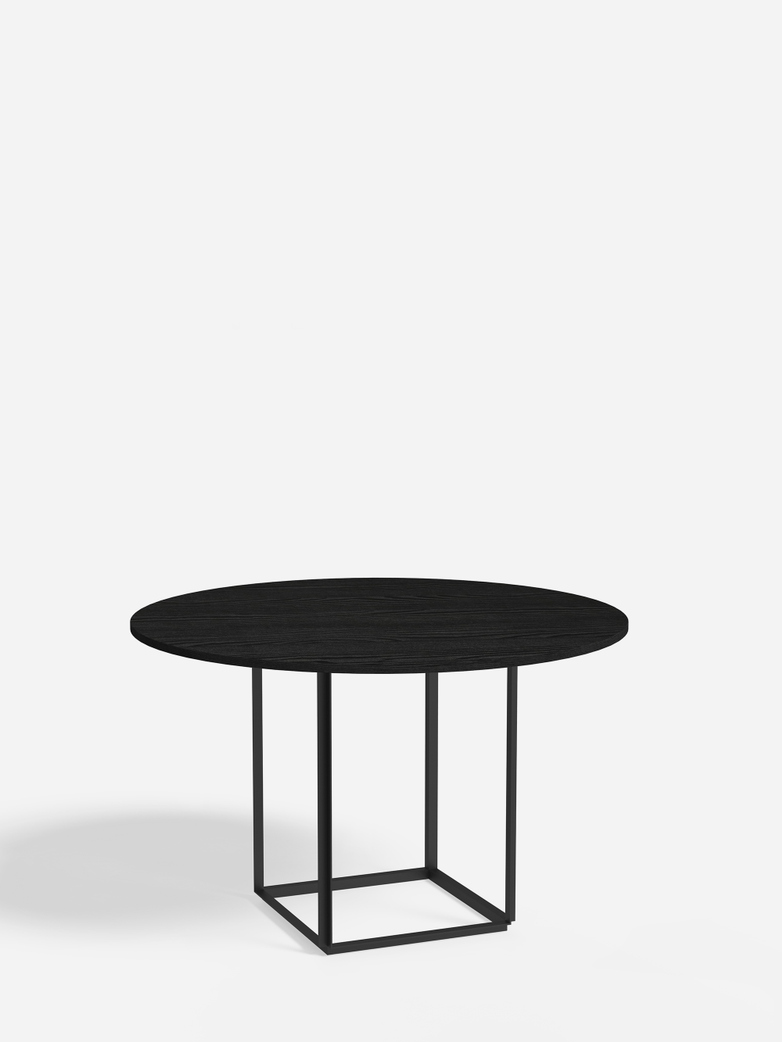 Florence Dining Table – Black Iron/Black Stained Ash – Ø120