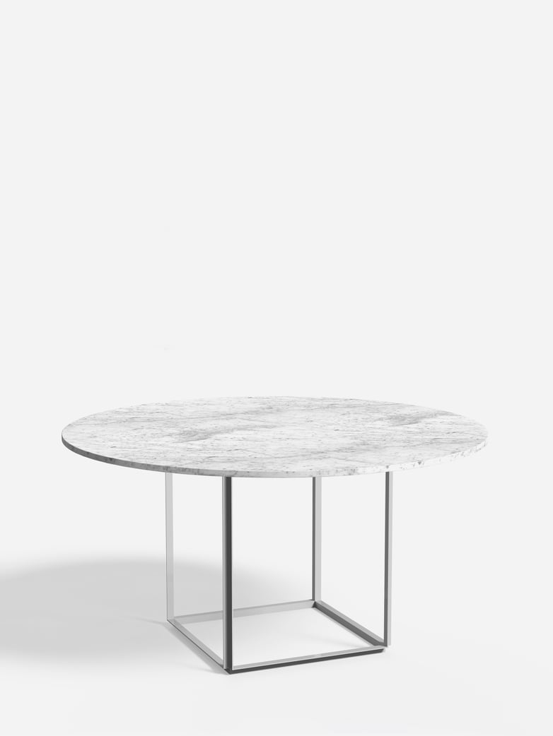 Florence Dining Table – White Metalic/White Marble – Ø145