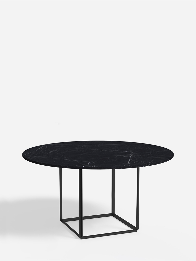 Florence Dining Table – Black Iron/Black Marble – Ø145