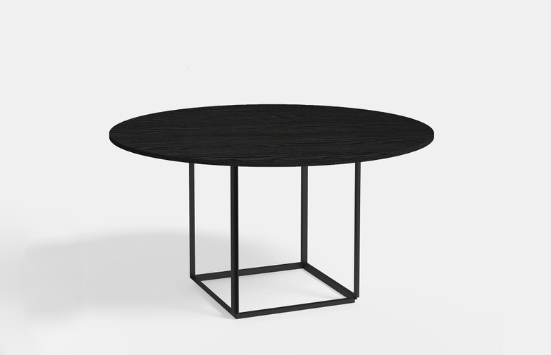 Florence Dining Table – Black Iron/Black Stained Ash – Ø145
