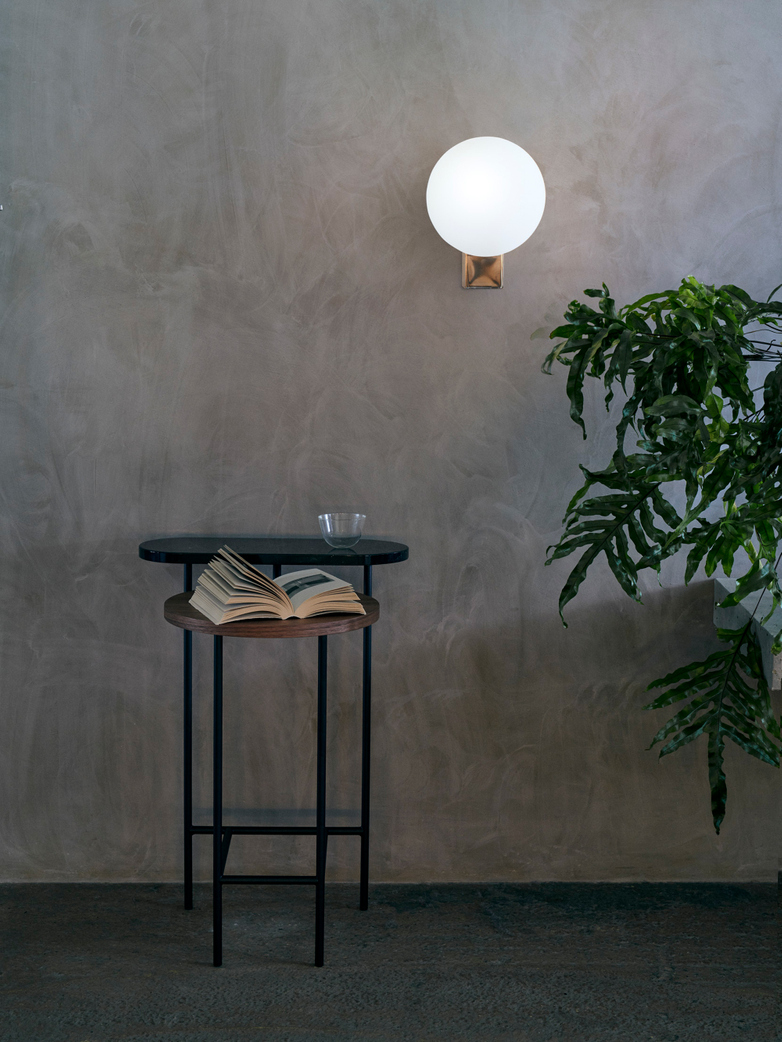 Palette JH26 Side Table – Nero Marquina Marble and Walnut Veneer