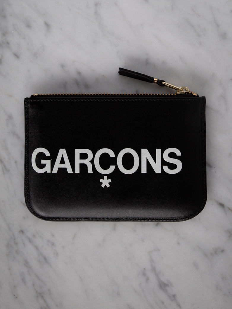 Huge Logo Zip Pouch Wallet Small Black