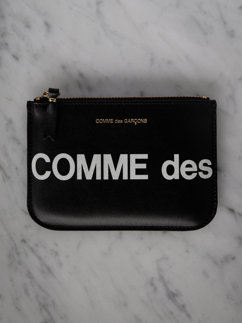 Huge Logo Zip Pouch Wallet Small Black