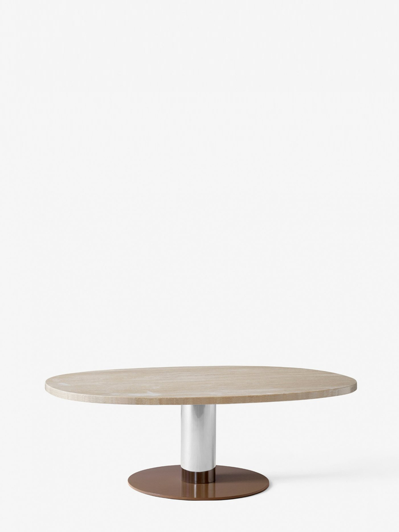 Mezcla JH21 Sofa Table – Travertine/Chrome/Clay – 90 x 120
