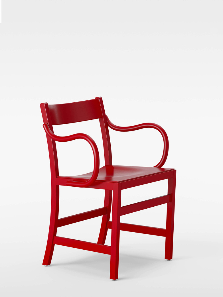 Waiter XL Armchair – Red Lacqured Beech