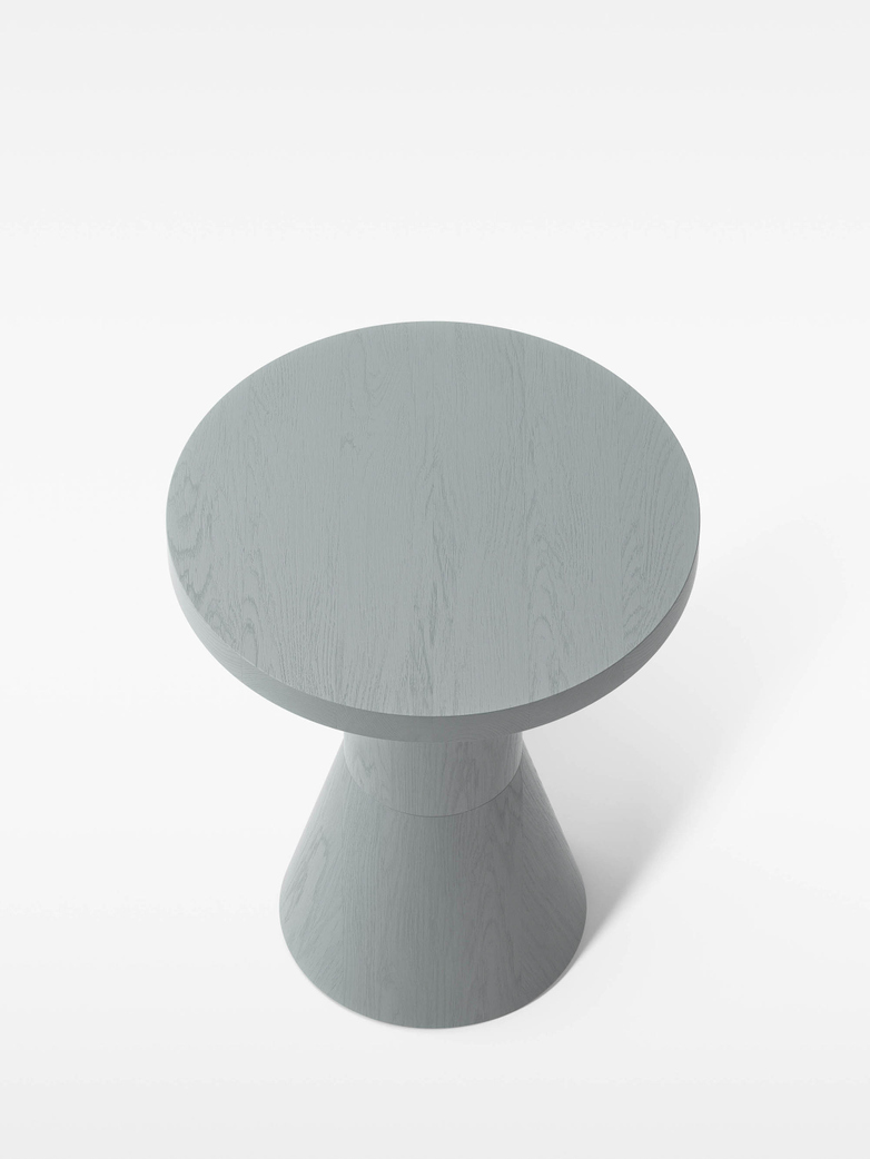 Draft Side Table – Grey Stained Ash – Ø40