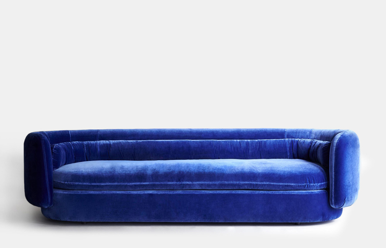 Group Sofa – Four Seater – Velvet Blue