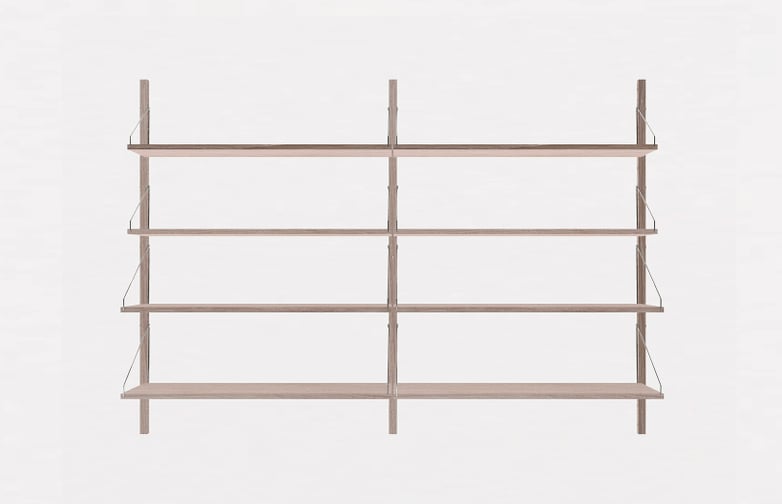Shelf Library H148 Double Section – White
